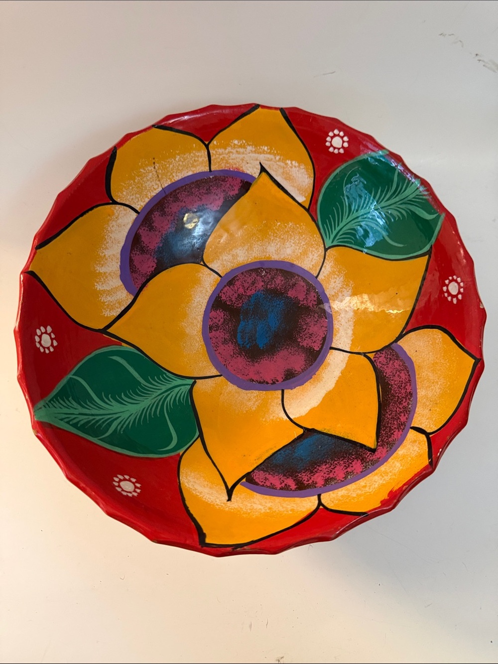 Folk Art Hand-Painted Floral Wall Decor